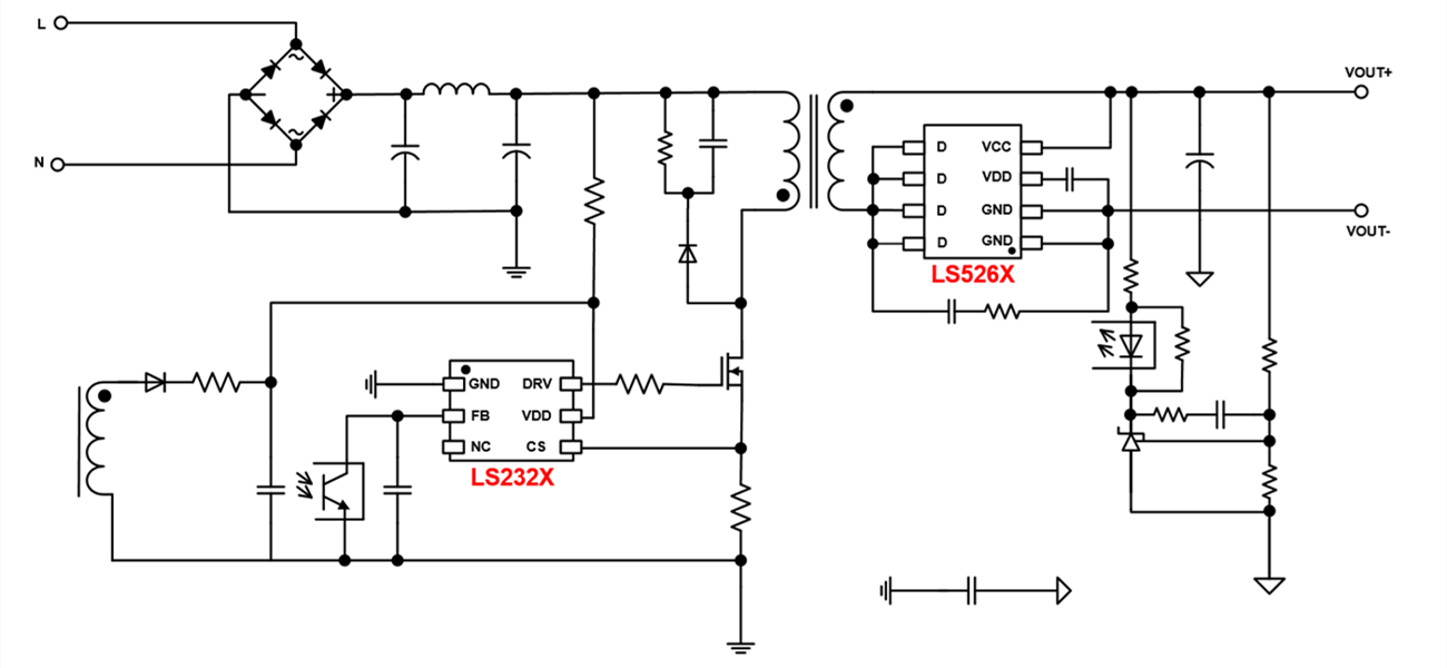 LS232X：靈活配置，10~45W 外推MOS方案